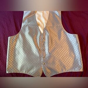 Andrew Fezza lavender gray vest XXL- white satin back with buckle